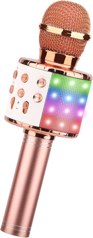 ShinePick Karaoke Bezprzewodowy Mikrofon Karaoke Bluetooth Przenośny Mikrofon dla Dzieci/Dorosłych Kompatybilny z Android IOS PC Smartphone