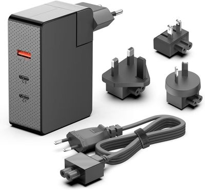 KFD 100 W ładowarka GaN USB C 3 porty PD ścienna do MacBook Pro, Samsung Galaxy, Dell XPS