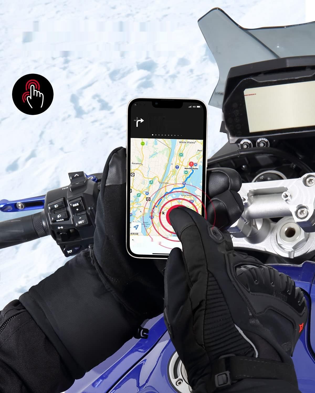 ISSYZONE Wodoodporne Rękawice Motocrossowe z Ekranem Dotykowym - M