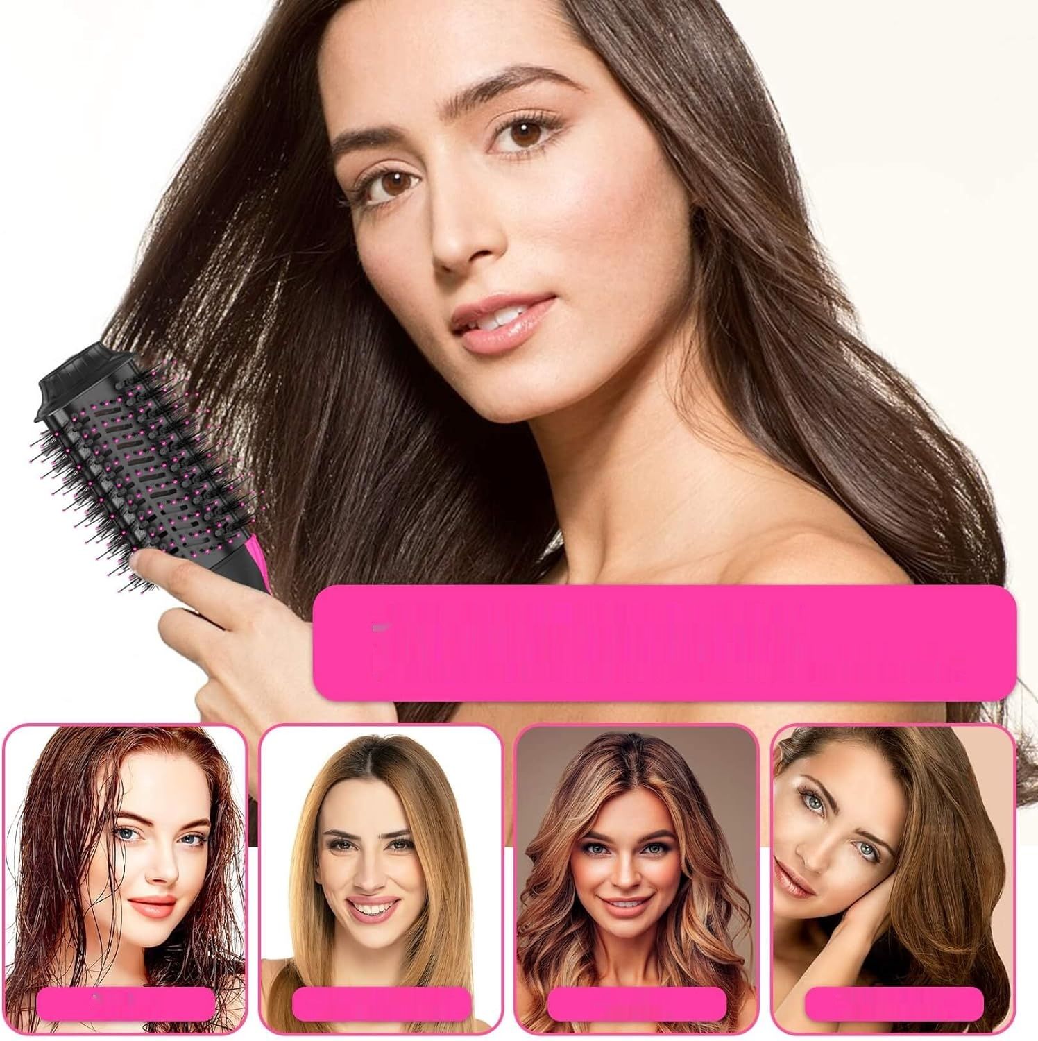 Hot Air Brush Round Brush Hair Dryer Styling Brush: Jonowa szczotka z gorącym powietrzem do nadania objętości.