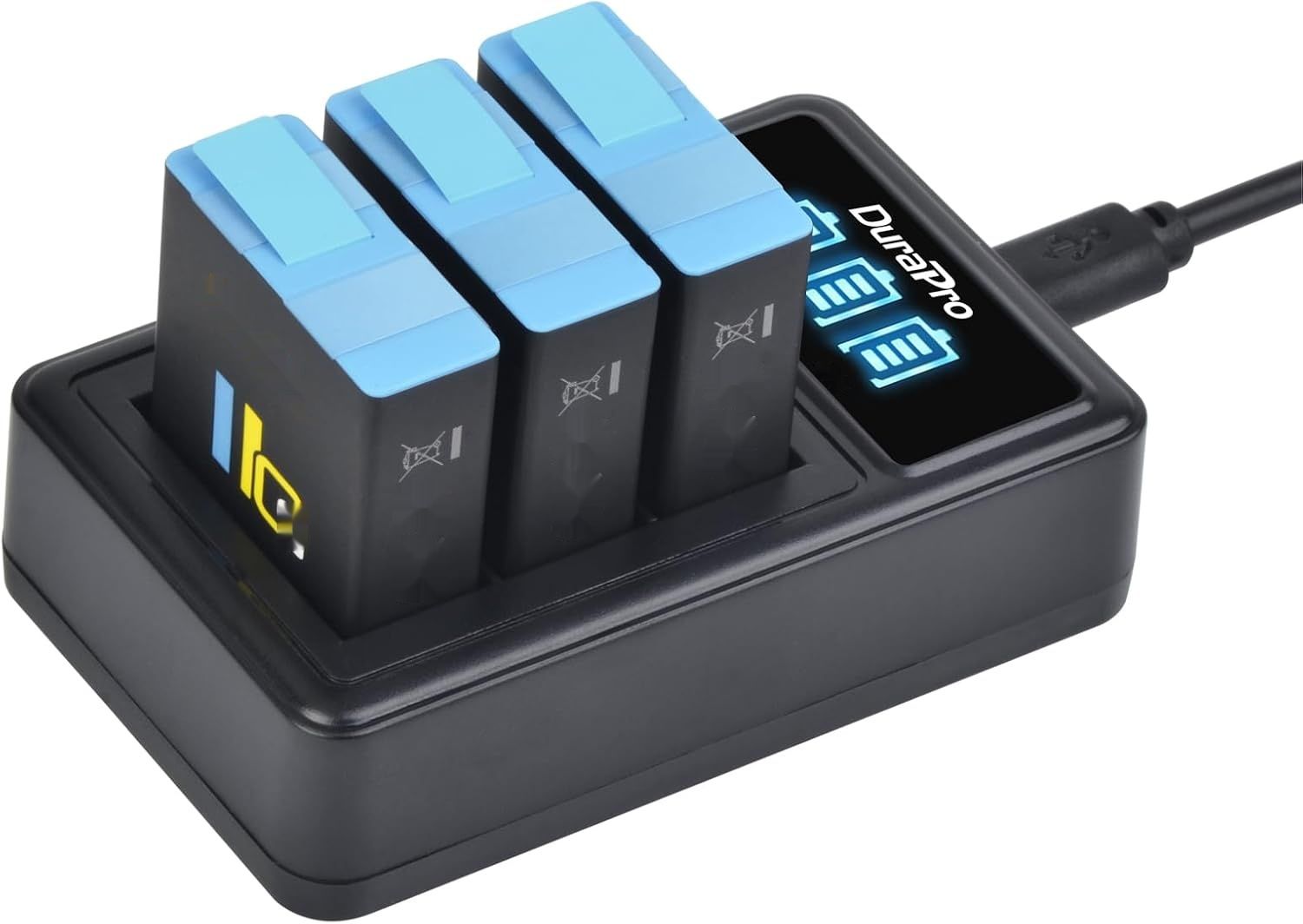 DuraPro 2 x Akumulator + Ładowarka USB 3 gniazda LED i port Type C do GoPro Hero