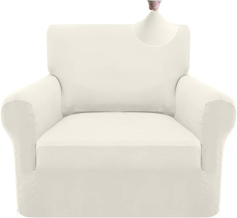 Granbest Stretch Sofa Cover, super miękka mikrofibra, 1 osobowy, kremowy