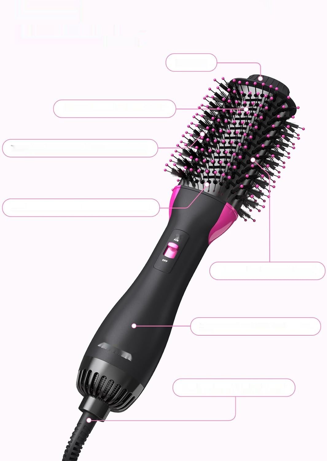 Hot Air Brush Round Brush Hair Dryer Styling Brush: Jonowa szczotka z gorącym powietrzem do nadania objętości.