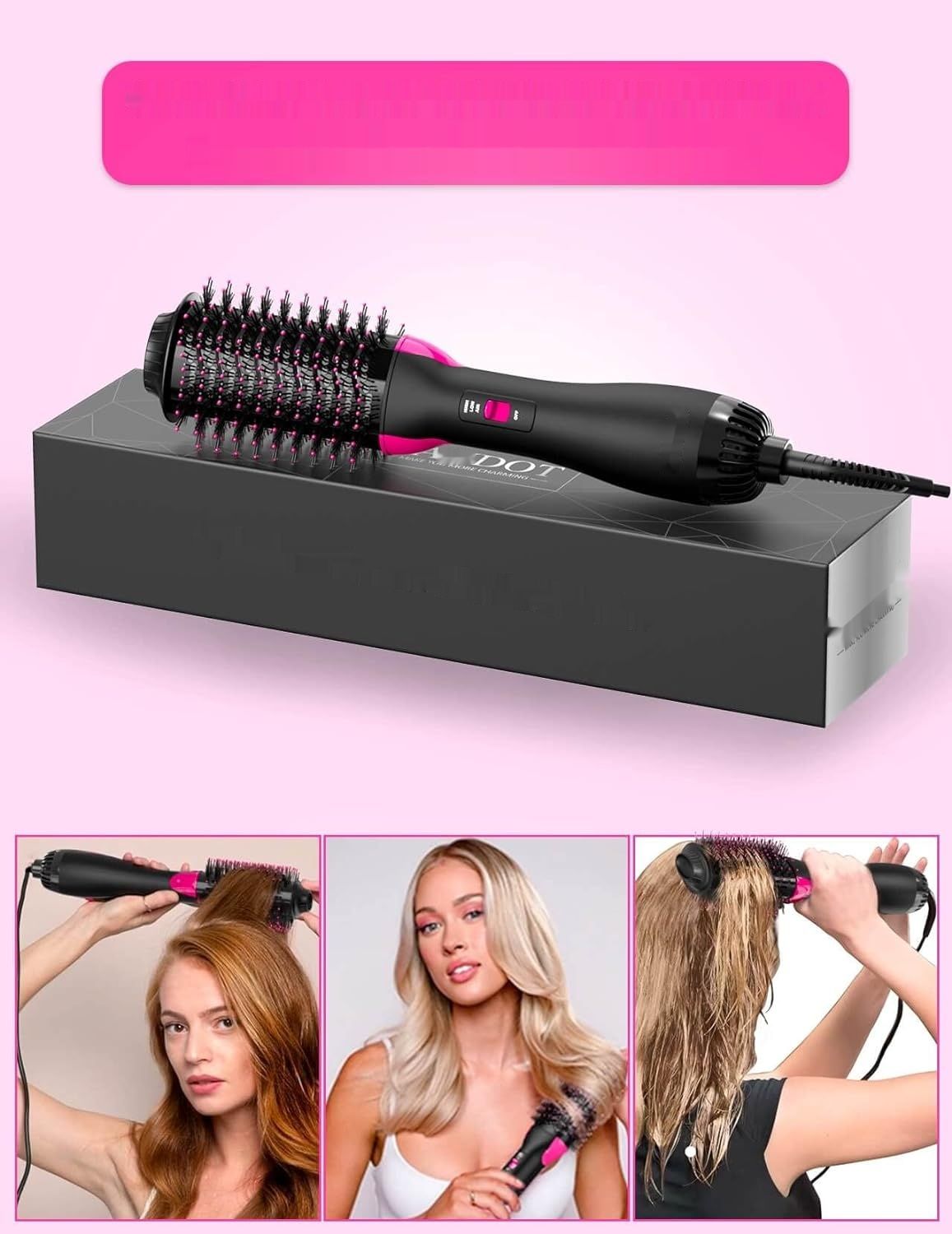 Hot Air Brush Round Brush Hair Dryer Styling Brush: Jonowa szczotka z gorącym powietrzem do nadania objętości.