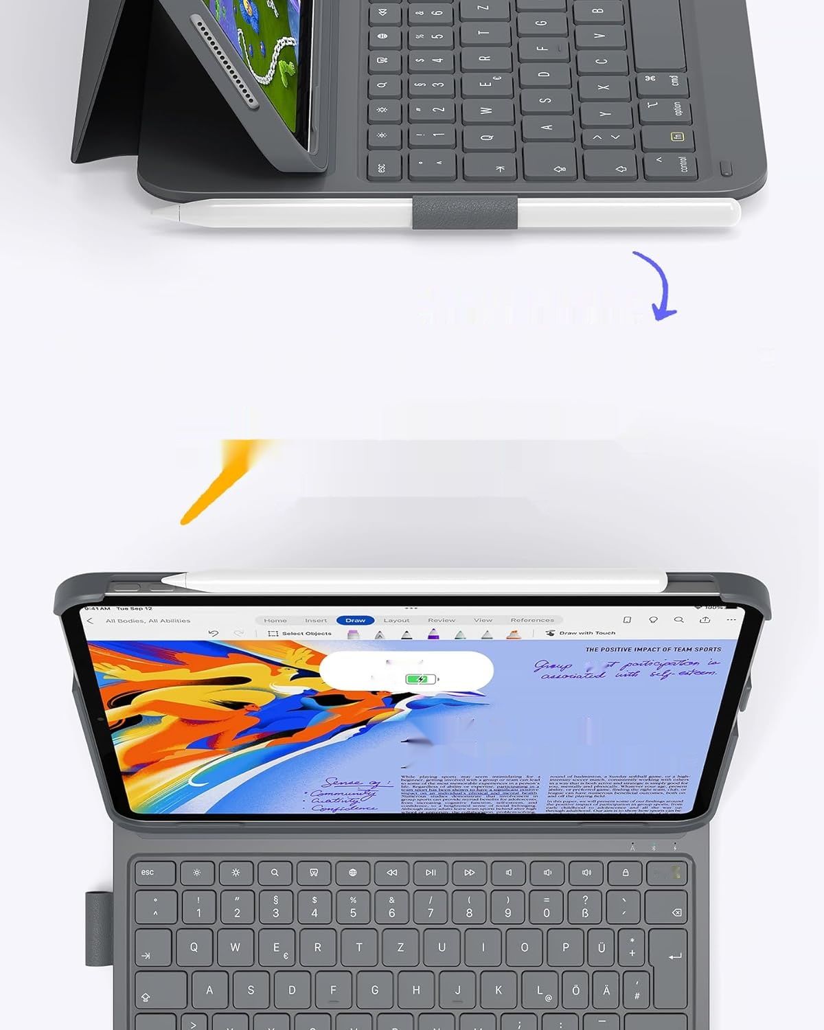 Inateck Ultra-Light Keyboard Case dla iPada Air 6 11 cali, iPada 10 gen 2022