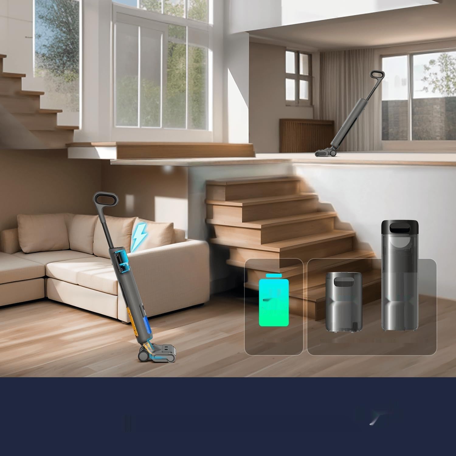 OSOTEK H200 Pro Mop: bezprzewodowy odkurzacz mokro-sucho, LED, samoczyszczący.