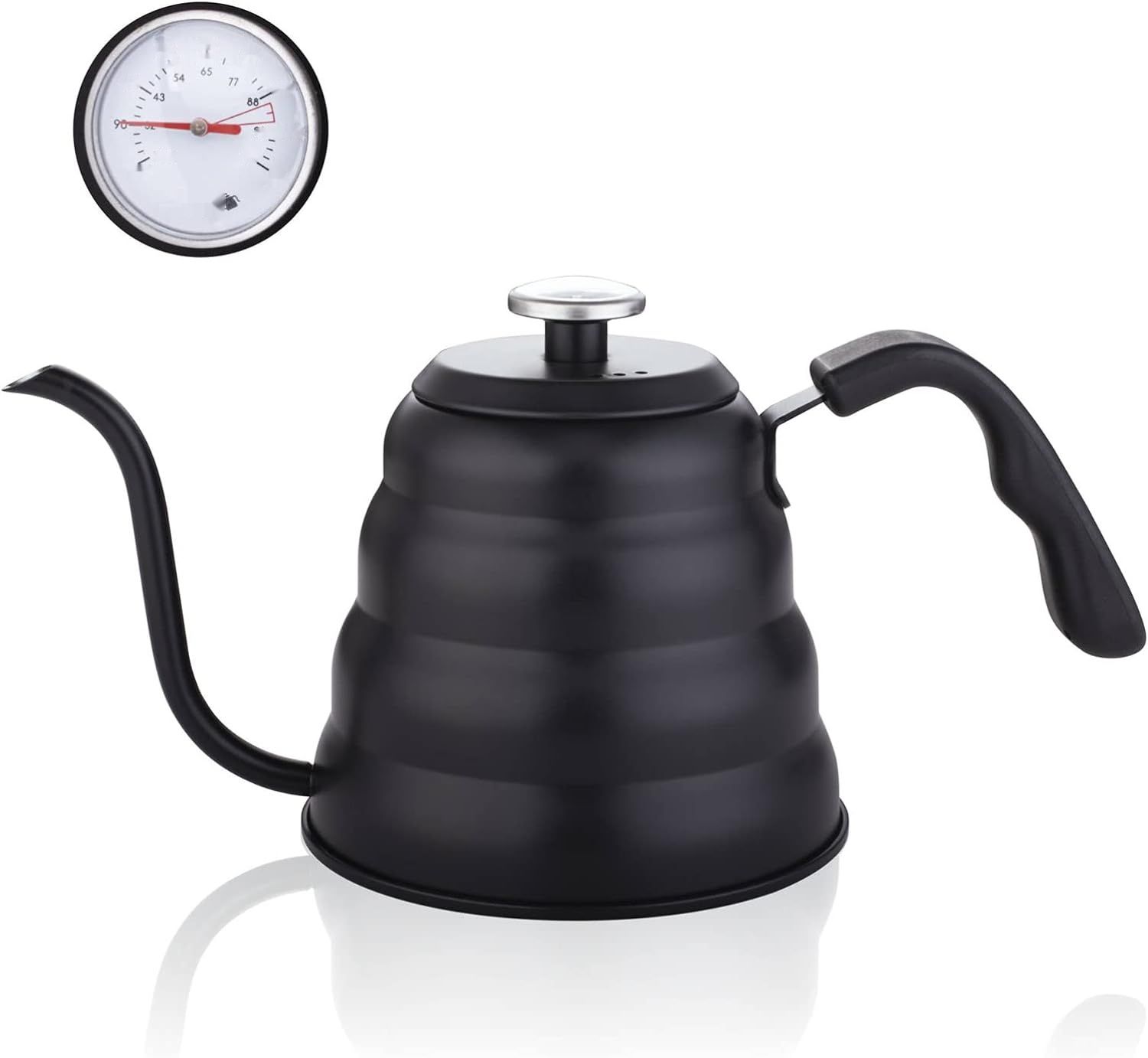 HöHscheid Wyginana Wylewka Czajnik, 1200ml Stal nierdzewna Indukcyjny z Termometrem