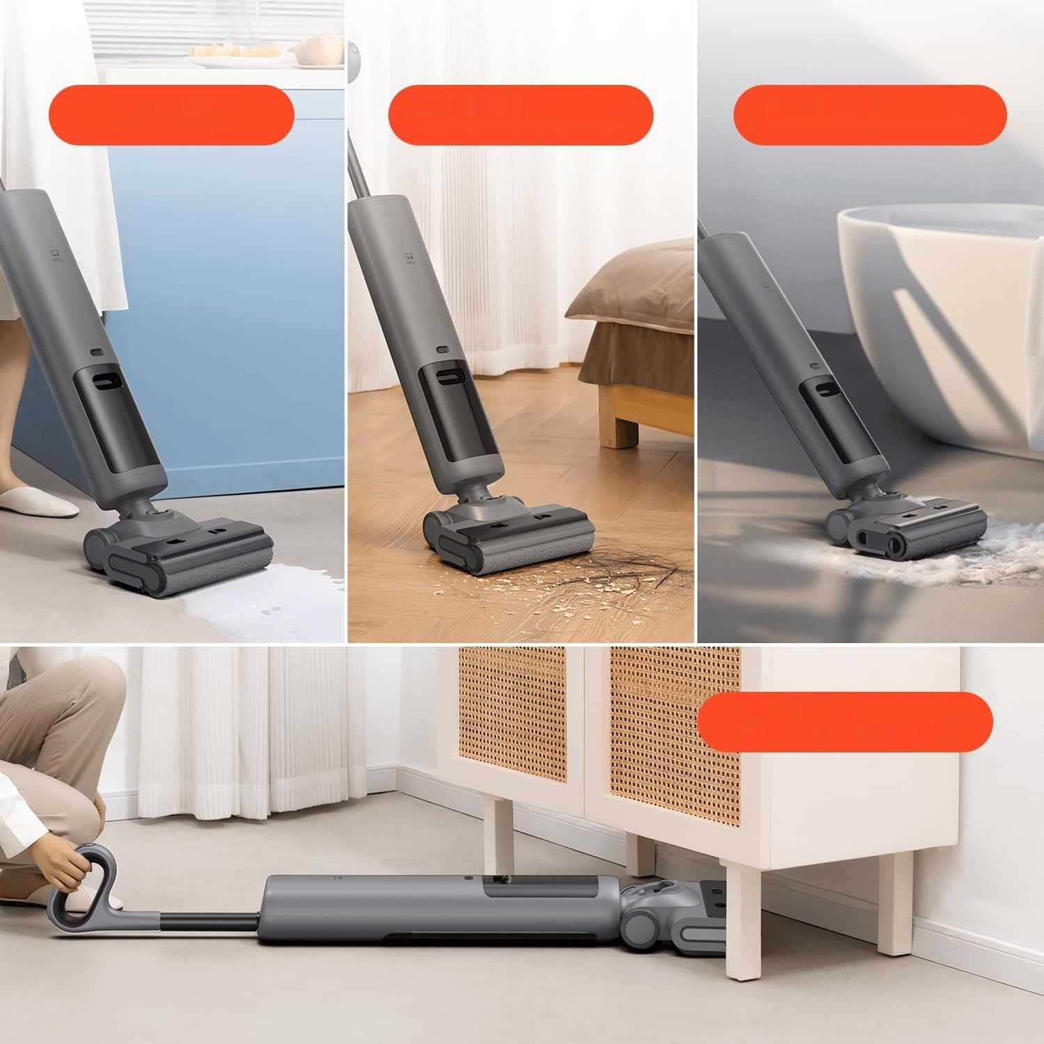 OSOTEK H200 Pro Mop: bezprzewodowy odkurzacz mokro-sucho, LED, samoczyszczący.