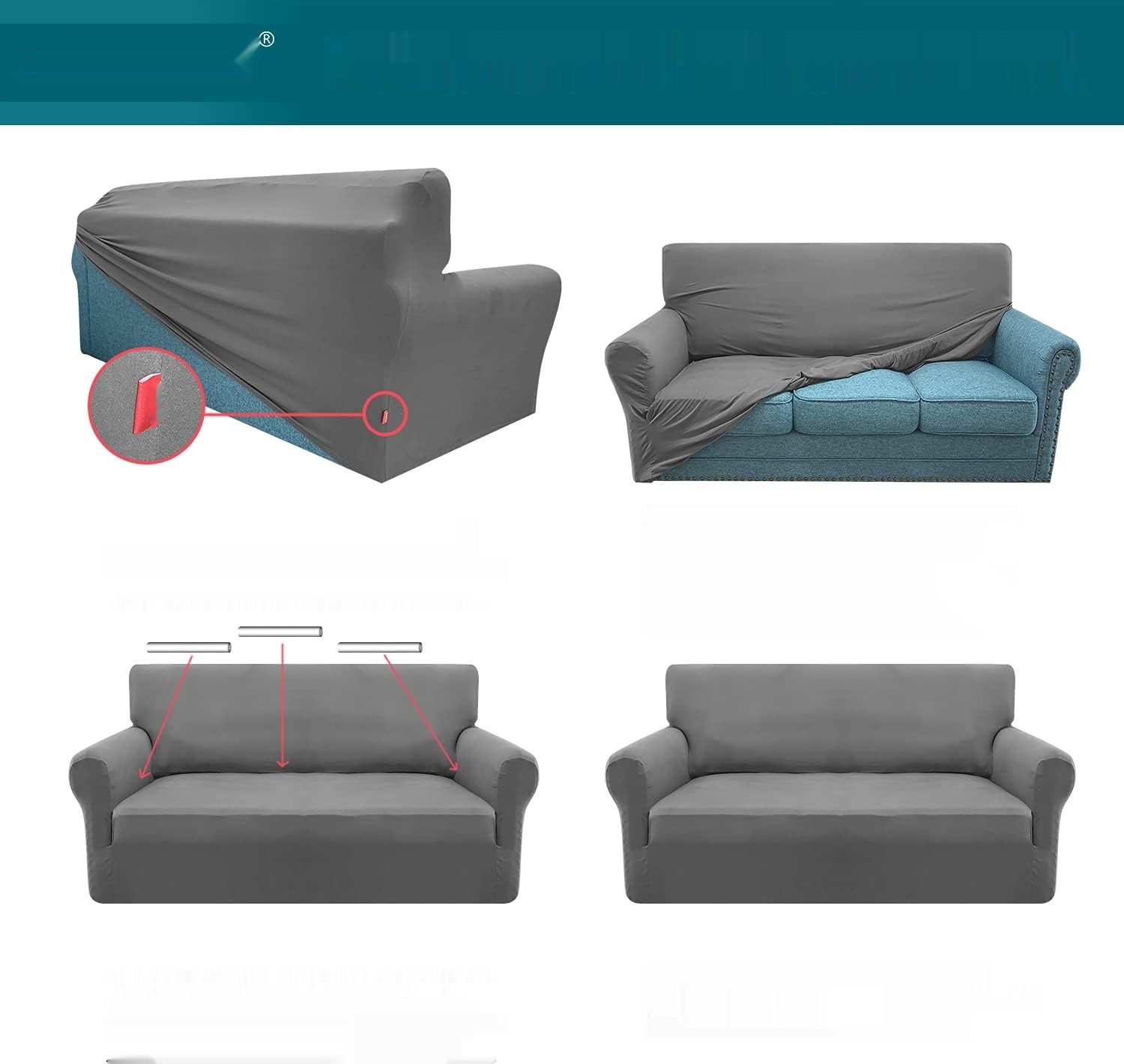 Granbest Stretch Sofa Cover, super miękka mikrofibra, 1 osobowy, kremowy