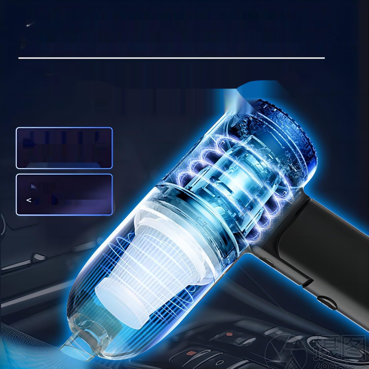 Catmart Bezprzewodowy Odkurzacz, 9000 Pa, 180° Składany, 3000 mAh, LED, Turbo.
