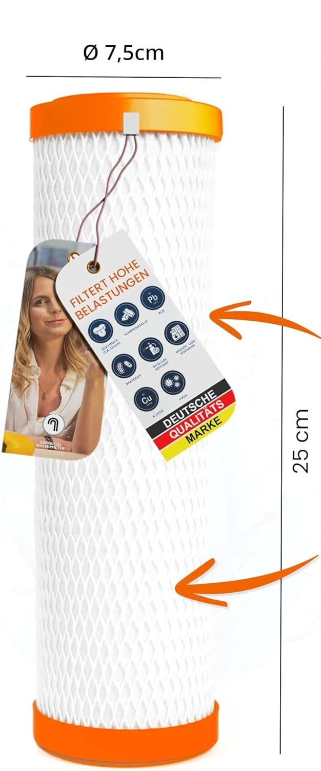 sanquell Filtr do wody pitnej SPFP PLUS | Mikrofiltracja 6 l/min | z węglem aktywnym i membranowym filter