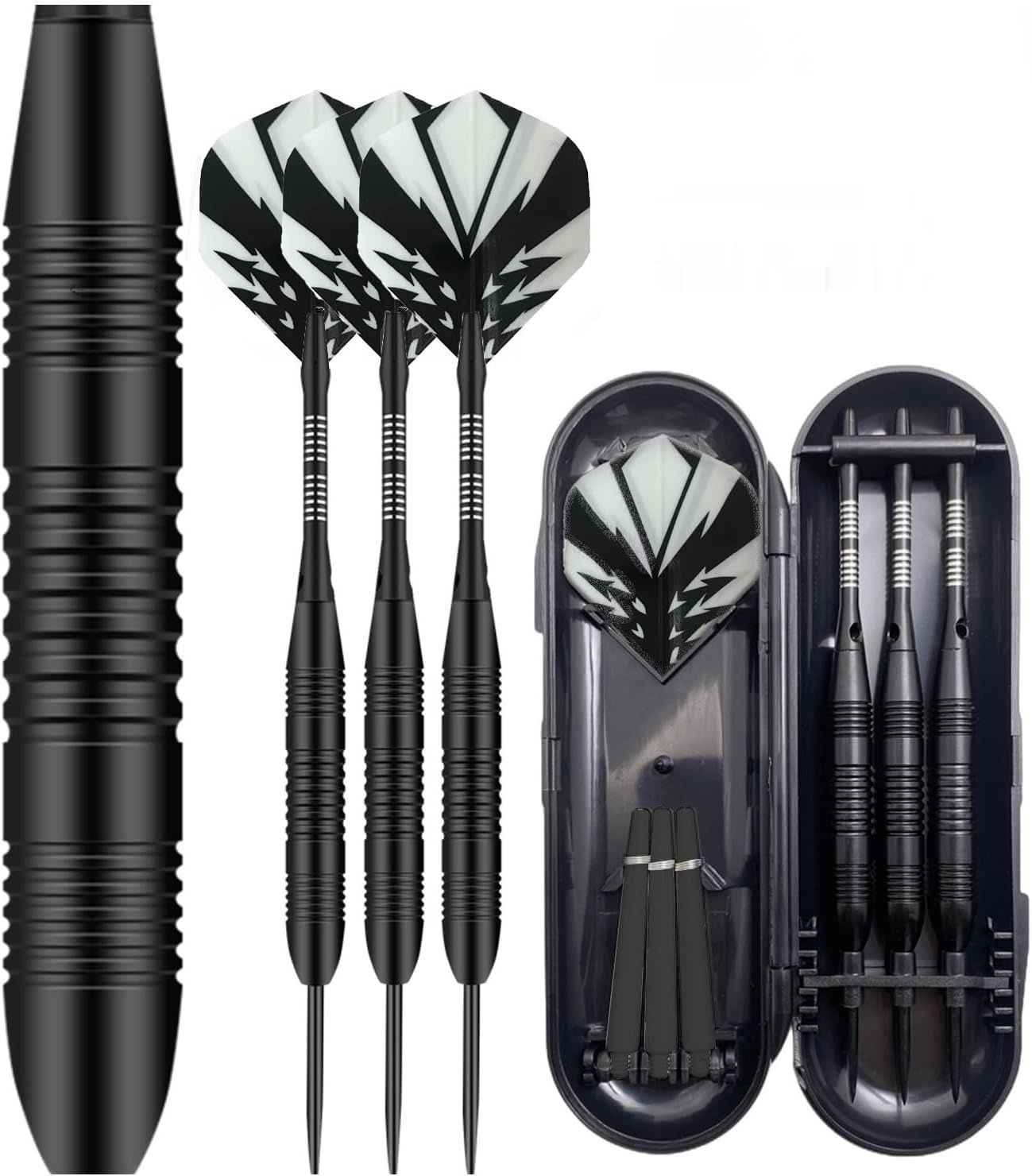 Metal Tip Darts - Zestaw 3 Rzutków do Elektronicznej Tarczy, 23 g, Niebiesko-Czarne
