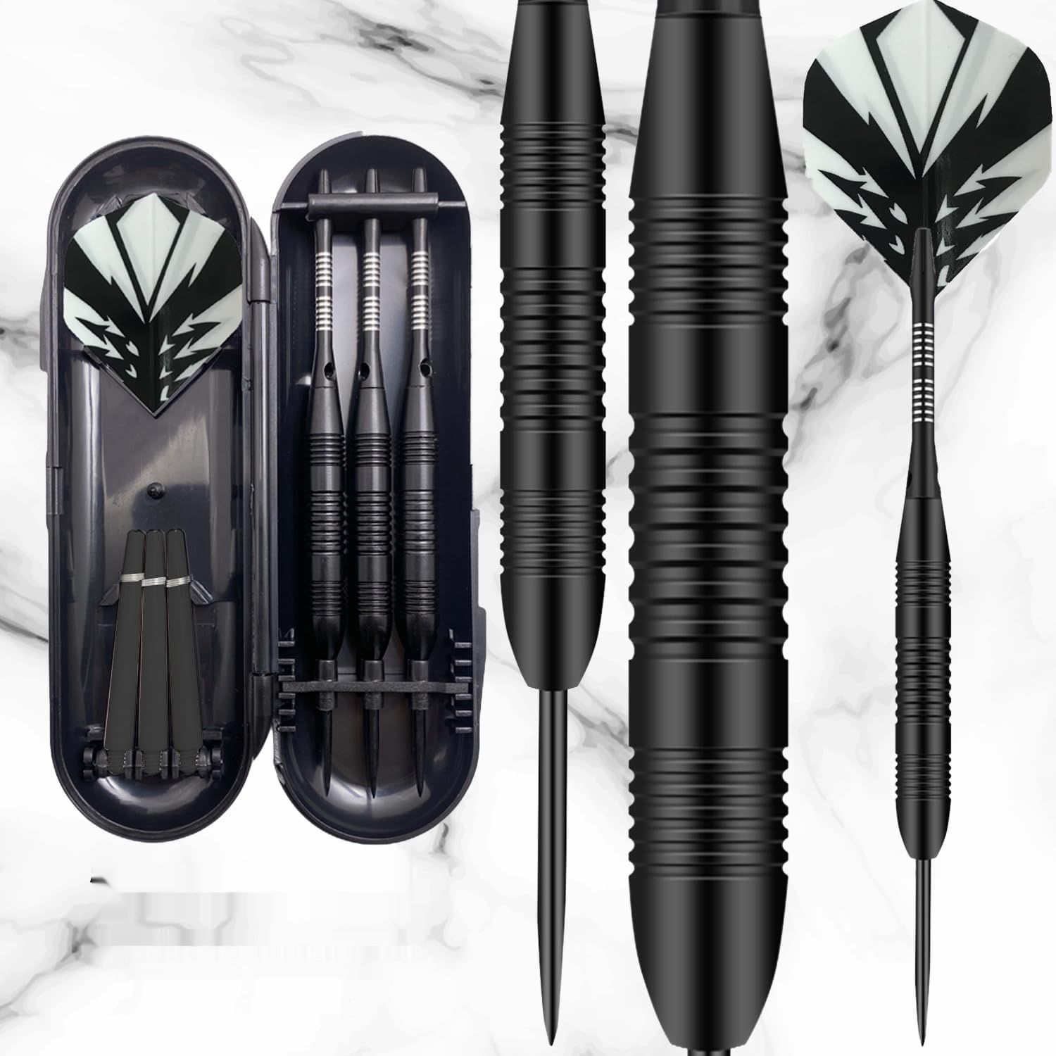 Metal Tip Darts - Zestaw 3 Rzutków do Elektronicznej Tarczy, 23 g, Niebiesko-Czarne