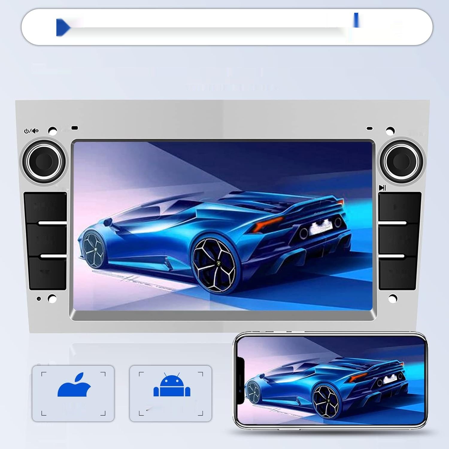 Radio samochodowe Android 7&quot; z WiFi/GPS, Bluetooth, FM, Mirror Link, SWC + Kamera cofania.