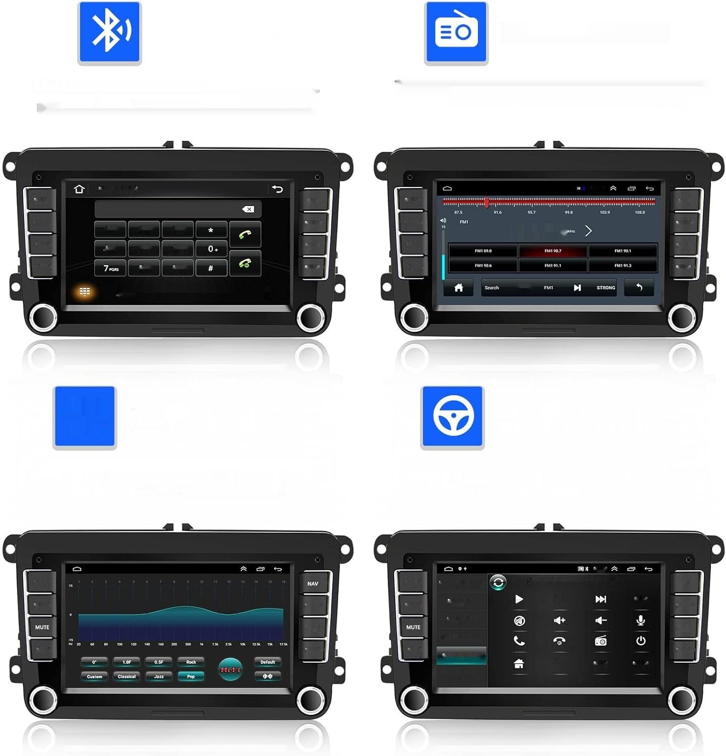 Hikity DAB/DAB+ Android 13 Radio z nawigacją GPS dla VW Golf 5 Golf 6 Polo Skoda Passat, 7-calowe bezprzewodowe Apple Carplay Android Radio z Bluetooth FM RDS SWC USB Kamera cofania