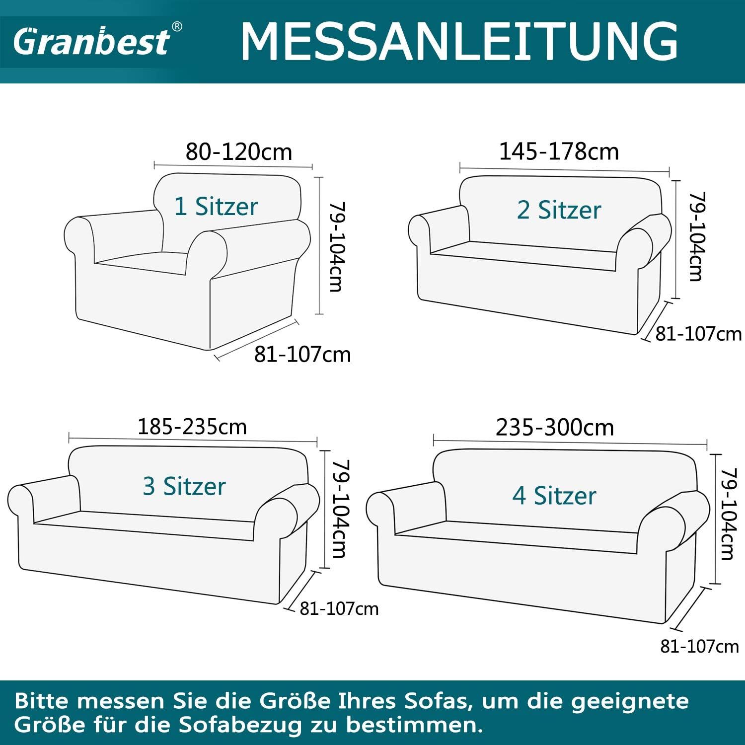 Granbest Stretch Sofa Cover, super miękka mikrofibra, 1 osobowy, kremowy