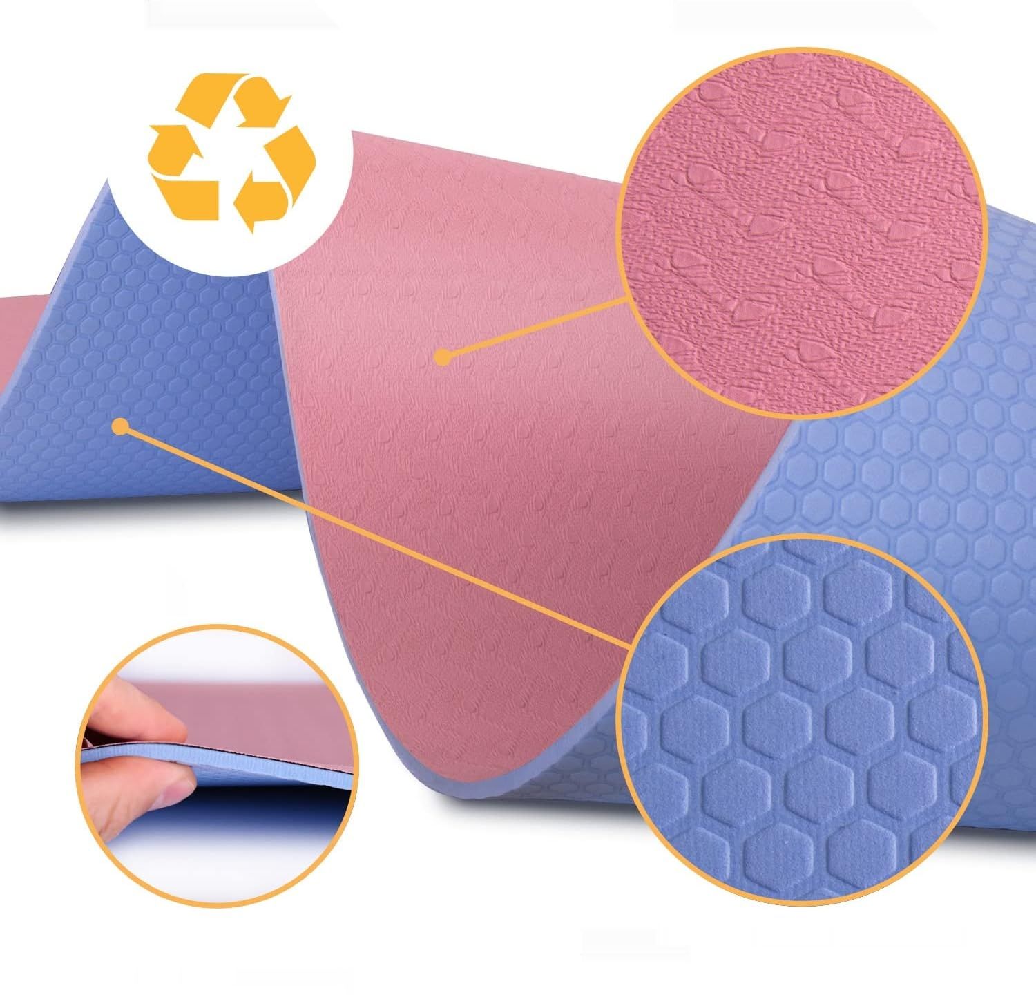 High Pulse Mata do Jogi &#39;Super Grip&#39; - Stabilna, Przyczepna, z paskiem do noszenia.