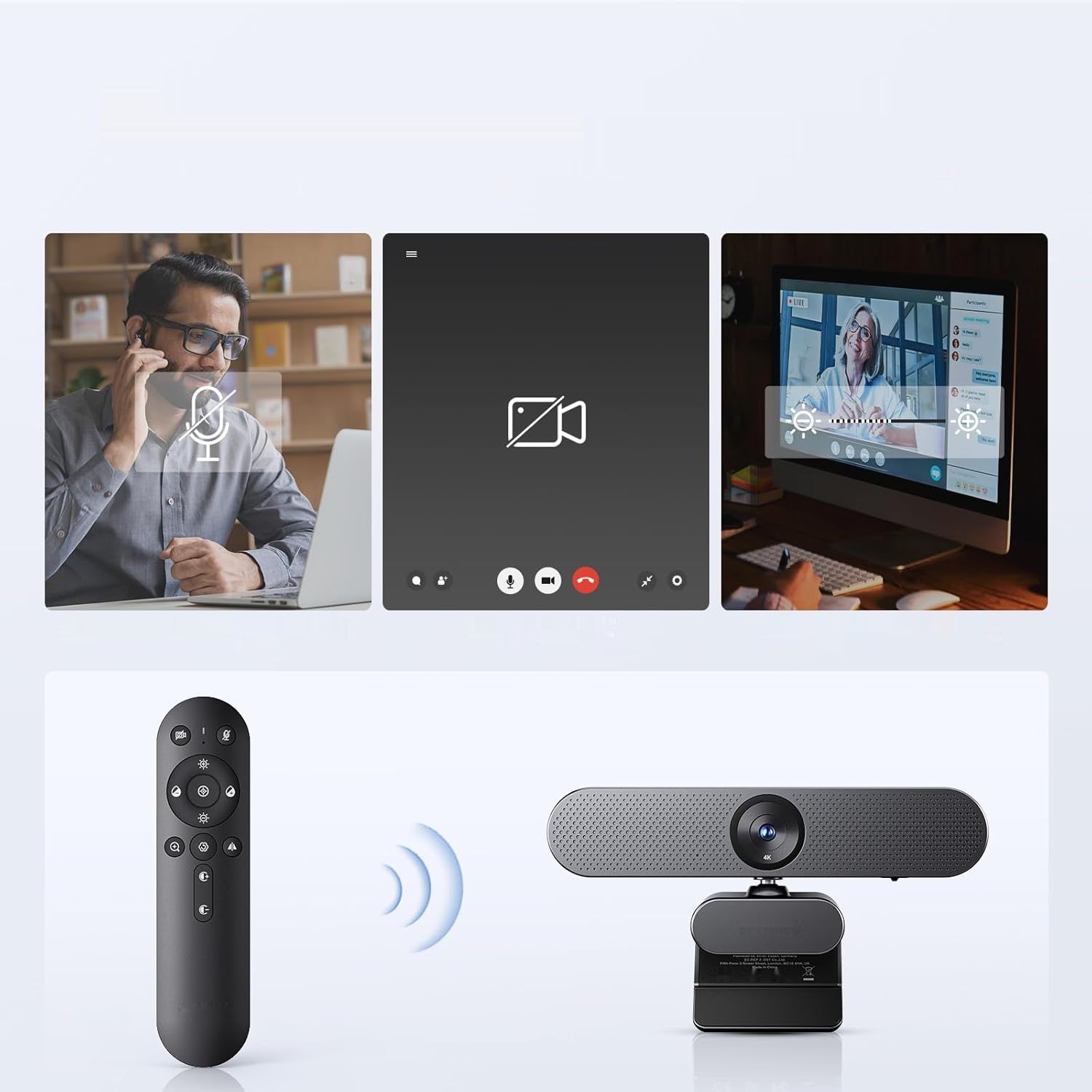 DEPSTECH DW50 Pro Kamera Internetowa 4K Ultra HD z Mikrofonem, 3x Zoom, Czujnik Sony