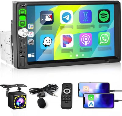 Radio samochodowe 1Din CarPlay Android z 7-calowym ekranem dotykowym.