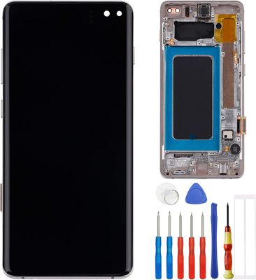 E-YIIVIIL Wyświetlacz TFT kompatybilny z Samsung Galaxy S10 PLUS SM-G975F/DS 6,4&quot; LCD, panel dotykowy, narzędzia, czarny, bez odcisku palca