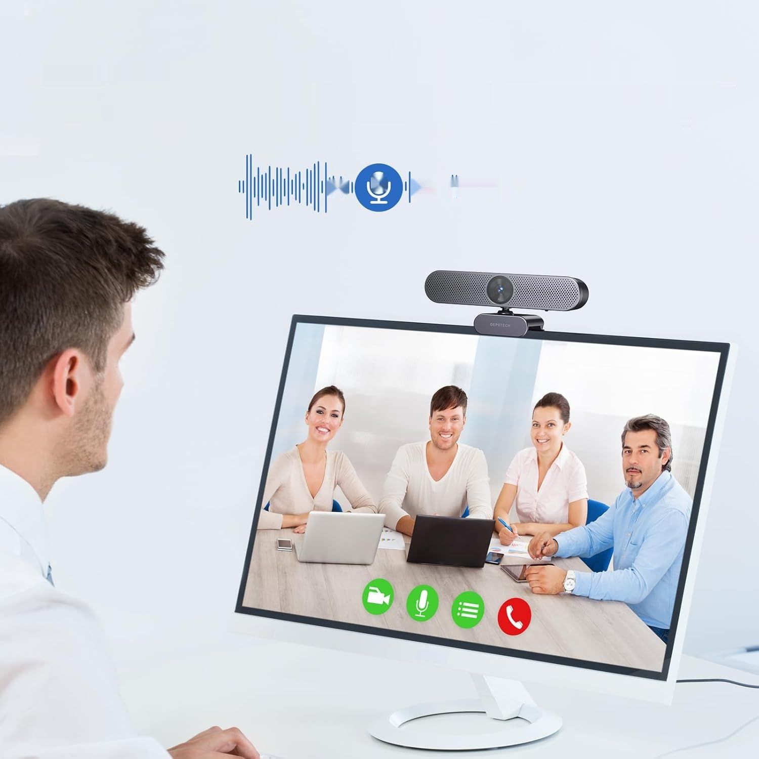 DEPSTECH DW50 Pro Kamera Internetowa 4K Ultra HD z Mikrofonem, 3x Zoom, Czujnik Sony