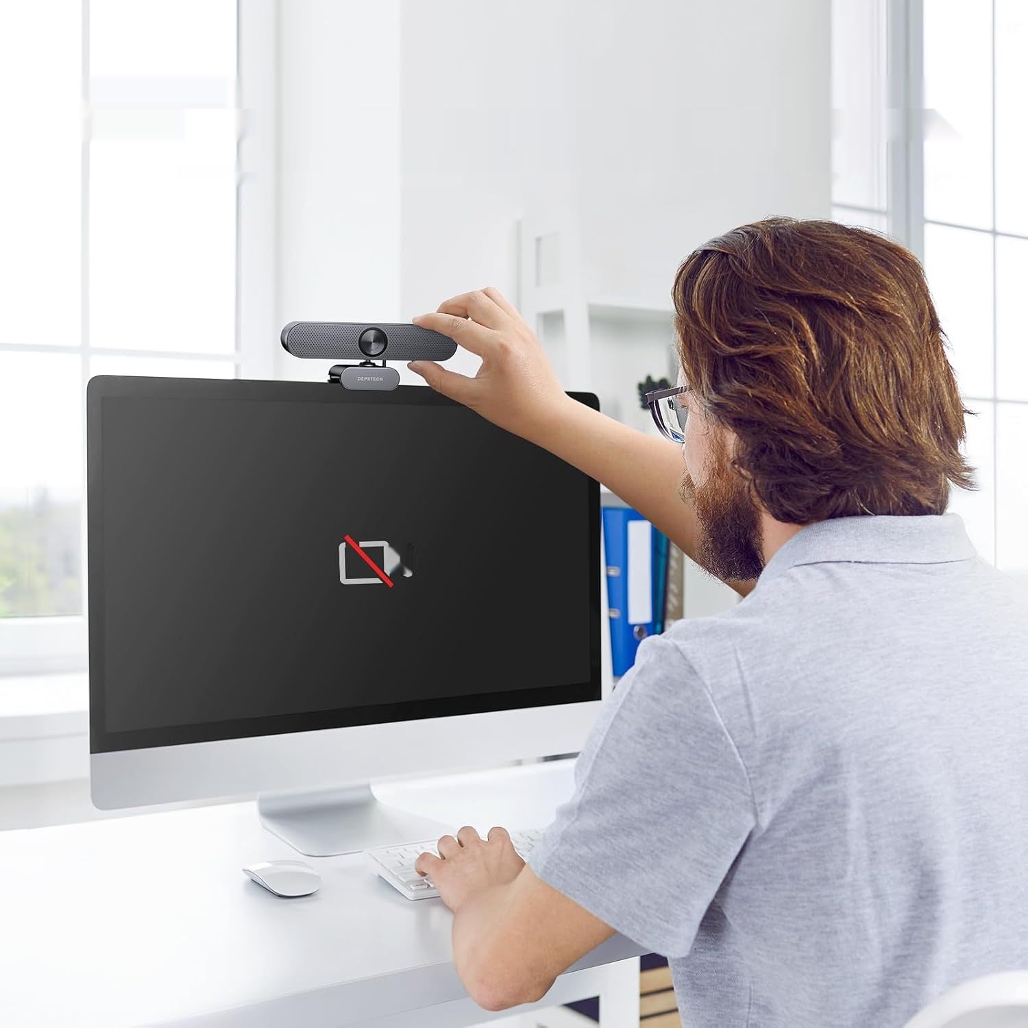 DEPSTECH DW50 Pro Kamera Internetowa 4K Ultra HD z Mikrofonem, 3x Zoom, Czujnik Sony