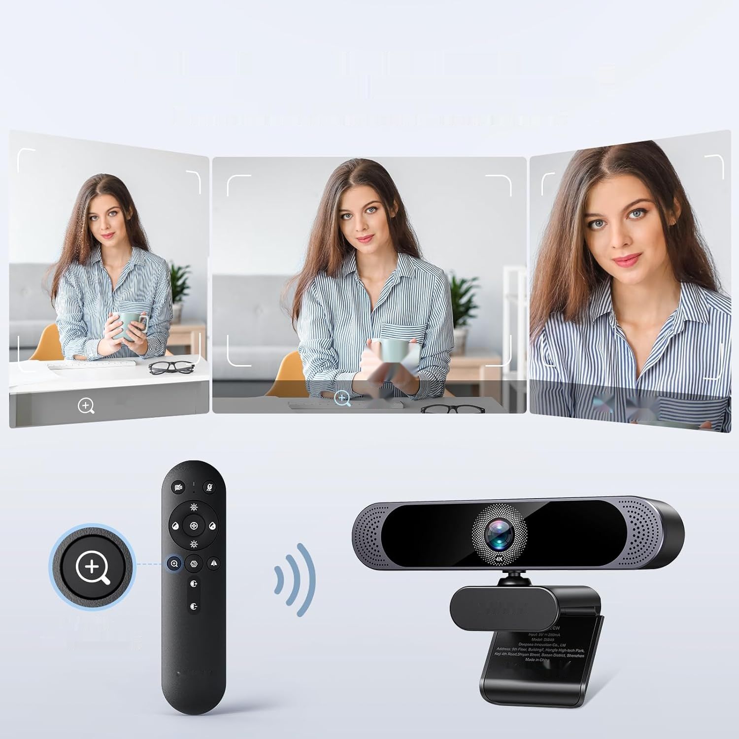 DEPSTECH 4K Webcam: Zoom, Mikrofon, Sony Sensor, Autofokus 8MP HD, dla Mac/PC