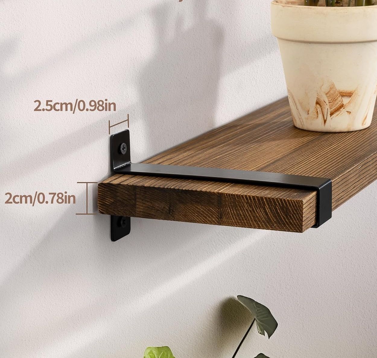 Gronda Drewniana Półka Ścienna, zestaw 2 szt., 60 cm, styl industrialny, jasny brąz.