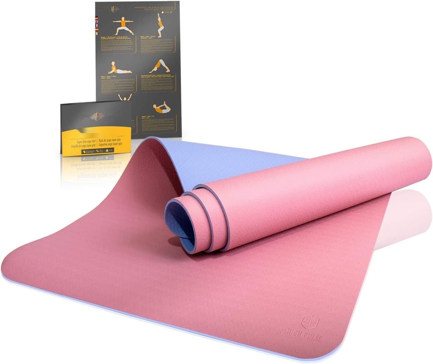 High Pulse Mata do Jogi &#39;Super Grip&#39; - Stabilna, Przyczepna, z paskiem do noszenia.