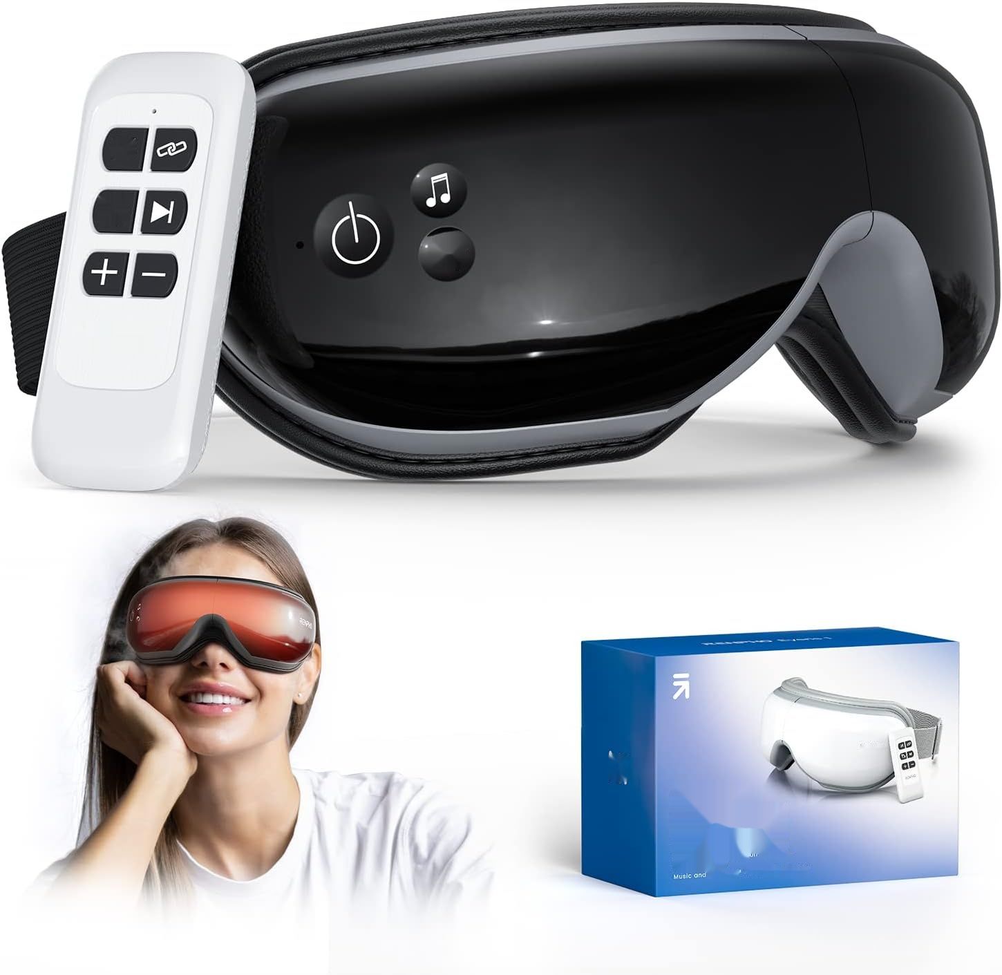 RENPHO Eyeris 1 - Masażer oczu z podgrzewaniem, wibracjami, Bluetooth i pilotem.