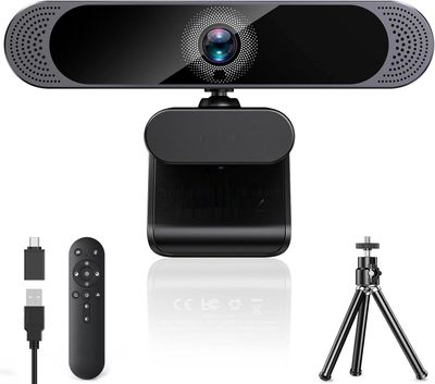 DEPSTECH 4K Webcam: Zoom, Mikrofon, Sony Sensor, Autofokus 8MP HD, dla Mac/PC
