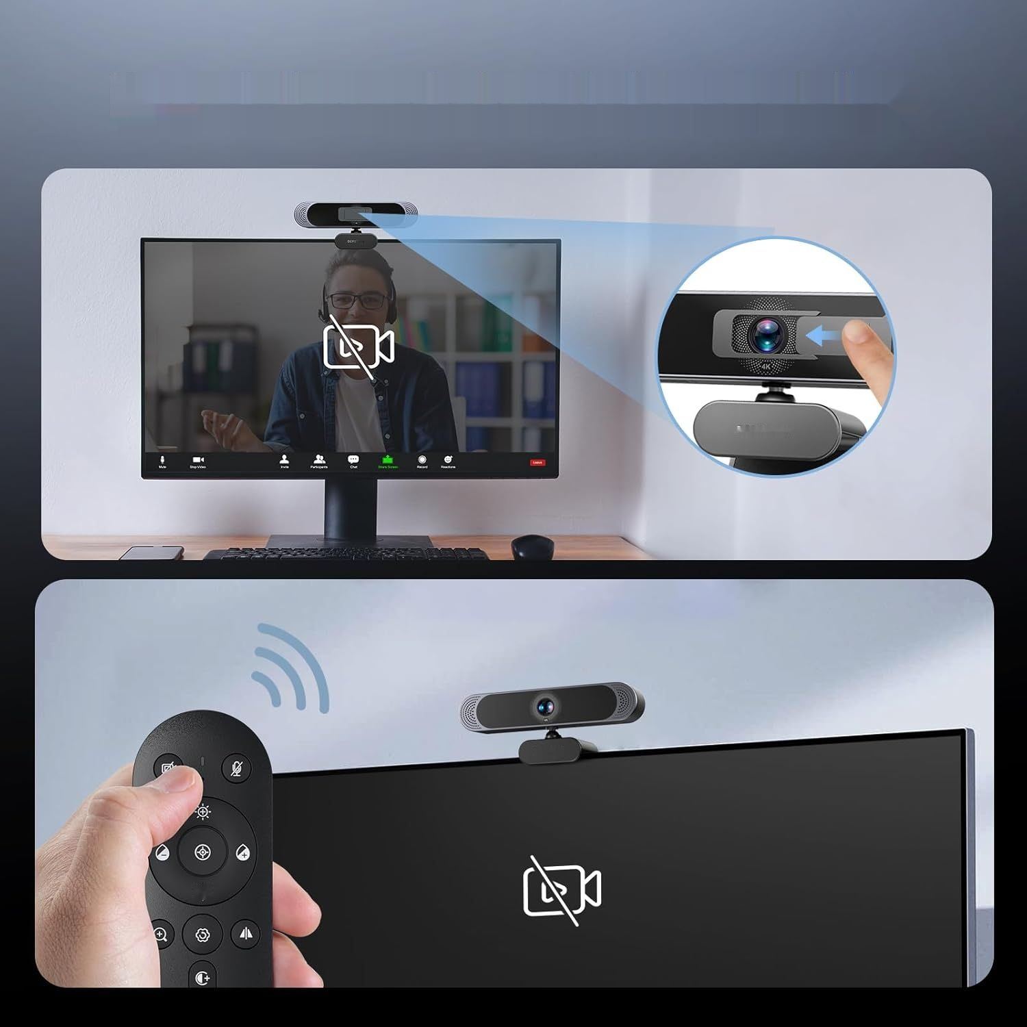 DEPSTECH 4K Webcam: Zoom, Mikrofon, Sony Sensor, Autofokus 8MP HD, dla Mac/PC