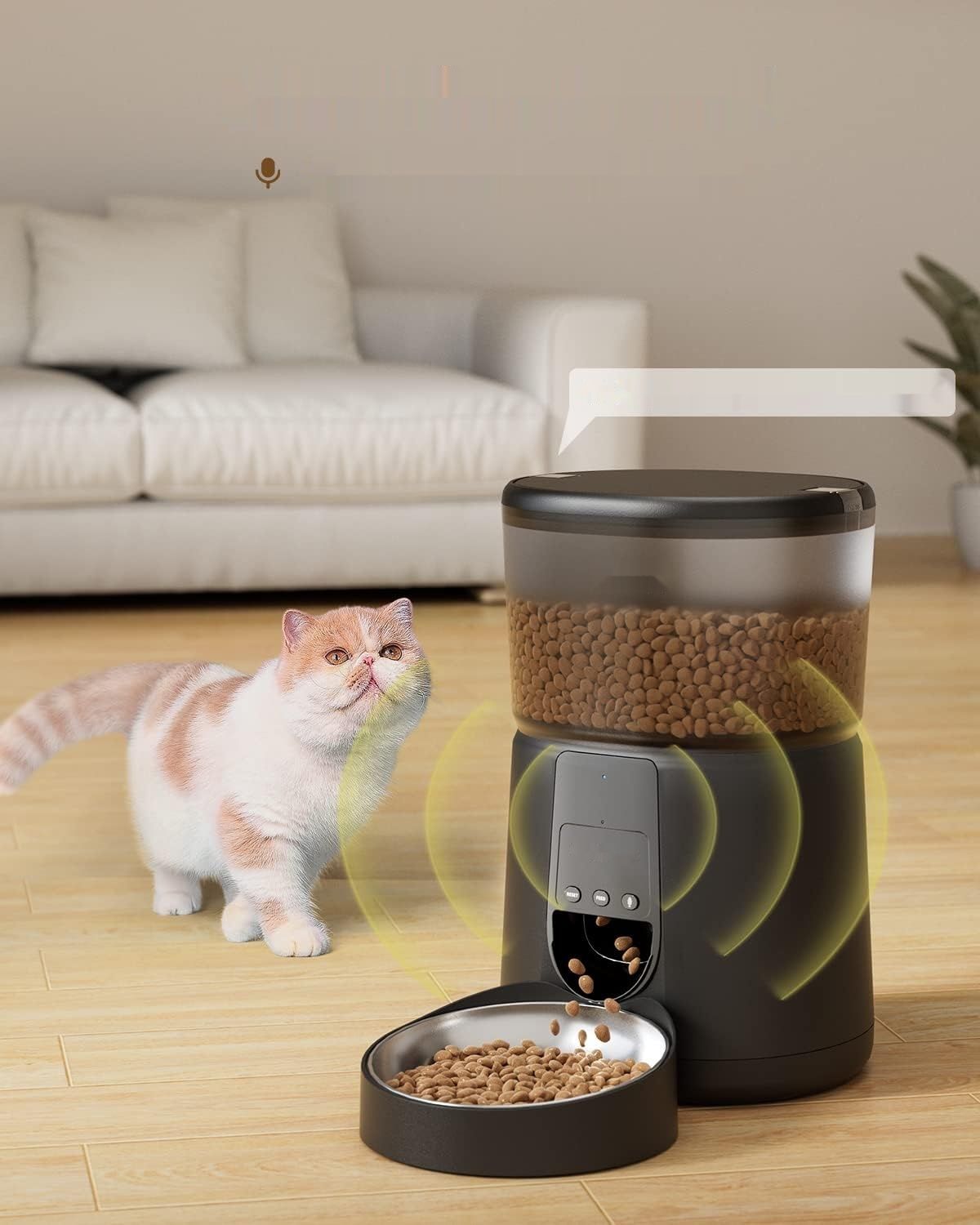 PUPPY KITTY Karmnik WiFi do Suchej Karmy ze Stalową Miską, Sterowanie Aplikacją