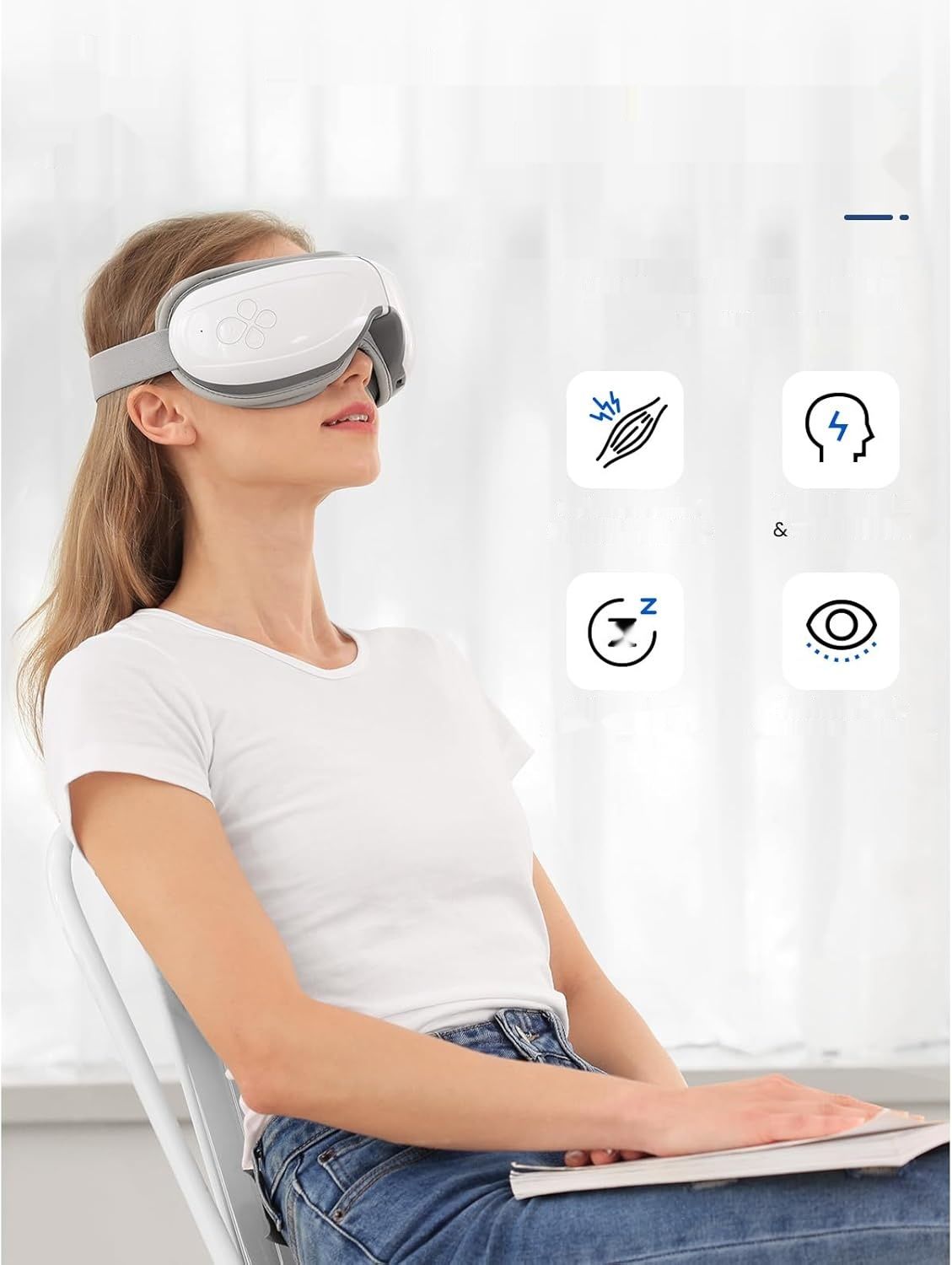 Bob i Brad EyeOasis 2 Masażer do Oczu z Ciepłem, Muzyką i Masażem Kompresyjnym