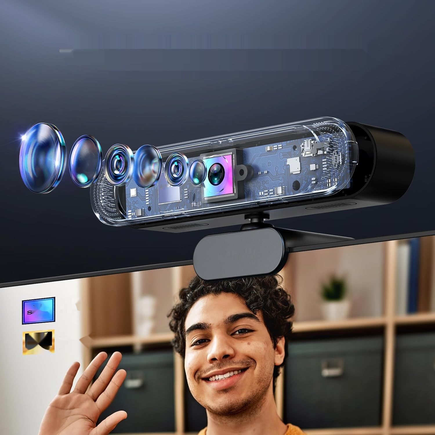 DEPSTECH 4K Webcam: Zoom, Mikrofon, Sony Sensor, Autofokus 8MP HD, dla Mac/PC