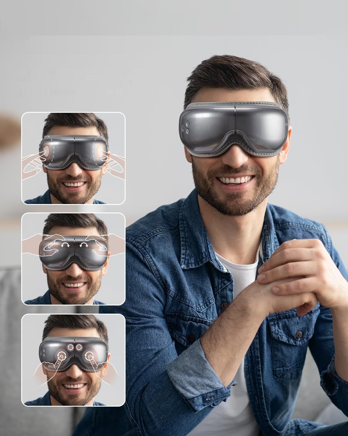 RENPHO Eyeris 1 - masaż oczu z ciepłem, wibracjami i muzyką przez Bluetooth.