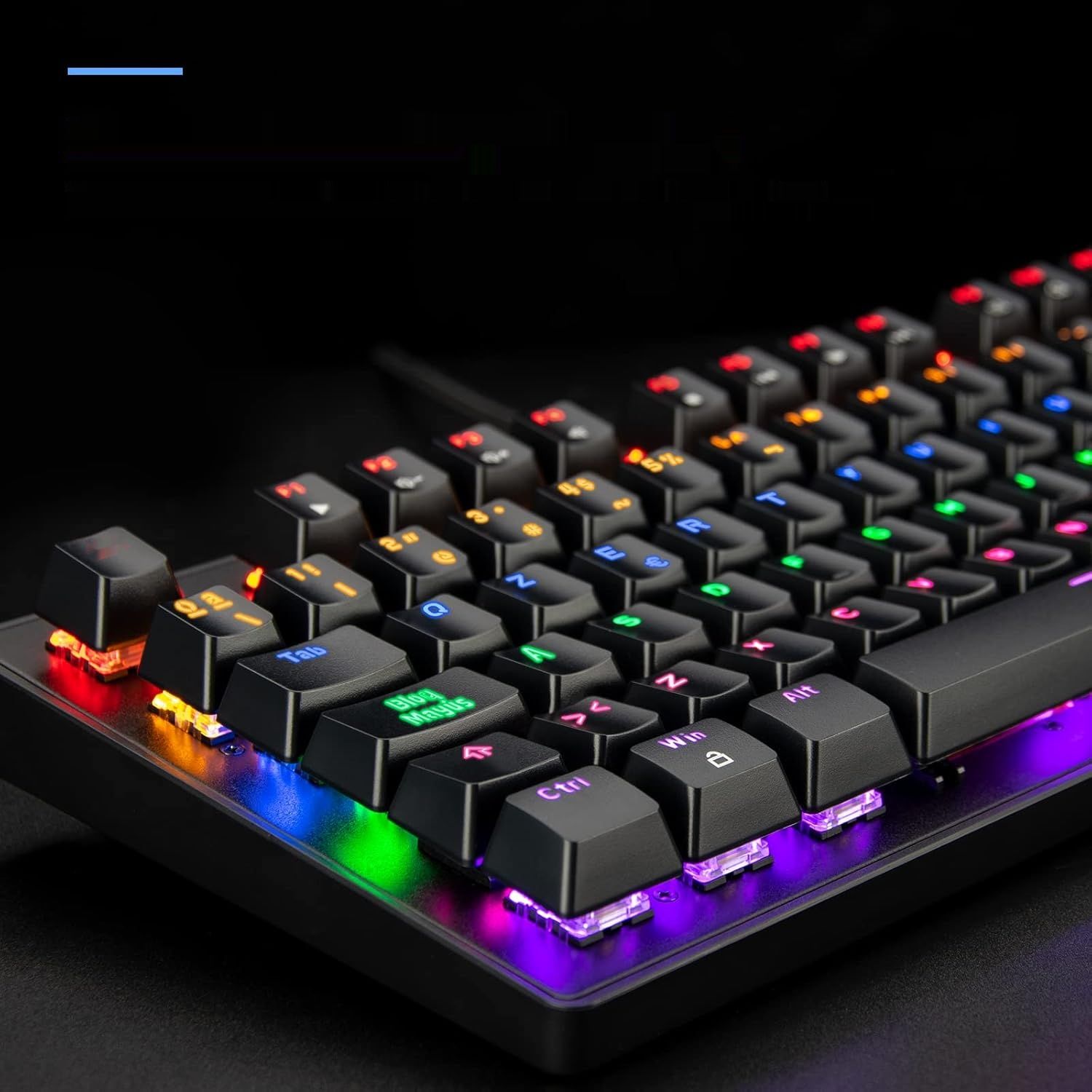 Rii RK908 Hiszpańska klawiatura mechaniczna QWERTY do gier - Czarna