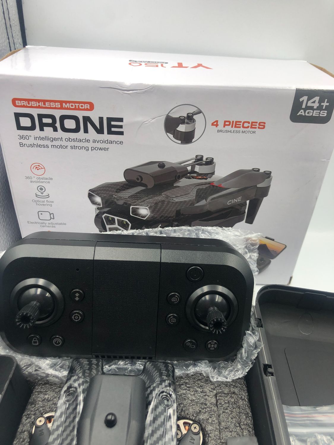 Dron z Kamerą 4K, Transmisja WiFi FPV, Składany, 2 Baterie, Unikanie Przeszkód.