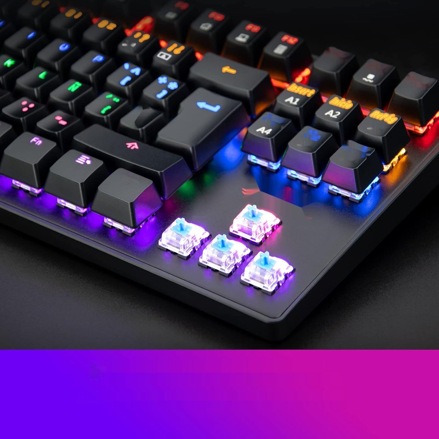 Rii RK908 Hiszpańska klawiatura mechaniczna QWERTY do gier - Czarna
