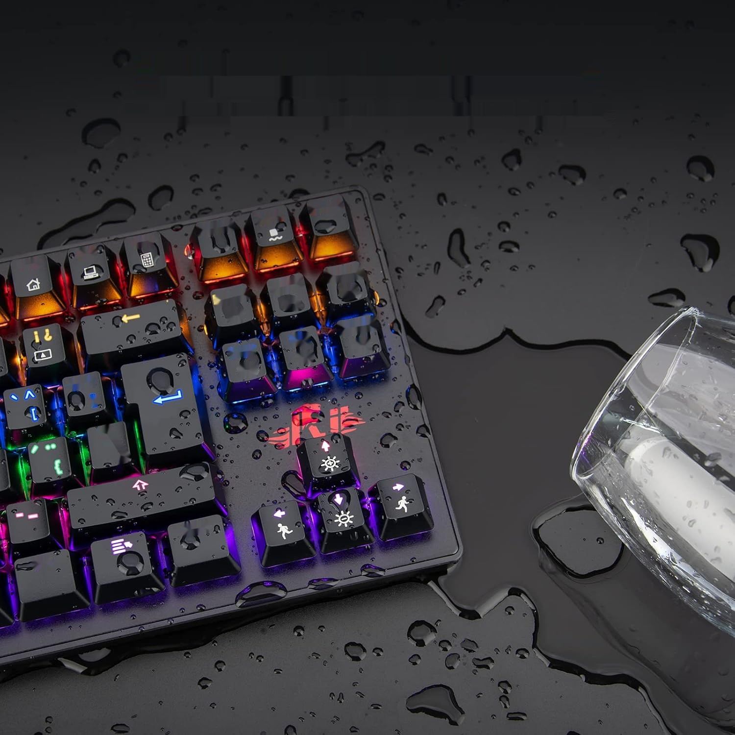 Rii RK908 Hiszpańska klawiatura mechaniczna QWERTY do gier - Czarna