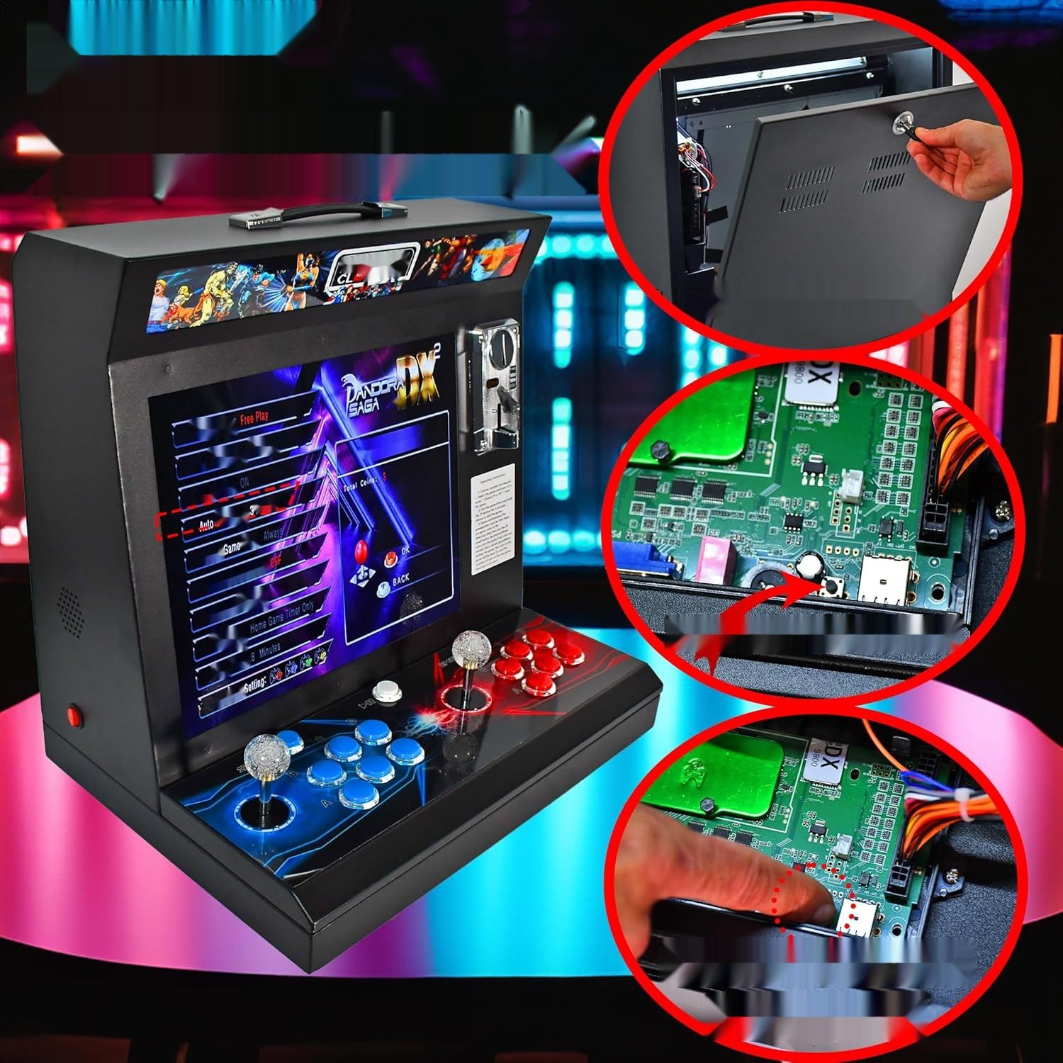 Arcade Machine, 9800 tytułów, monitor 17&quot;, tryb portfel/wolny, do 4p