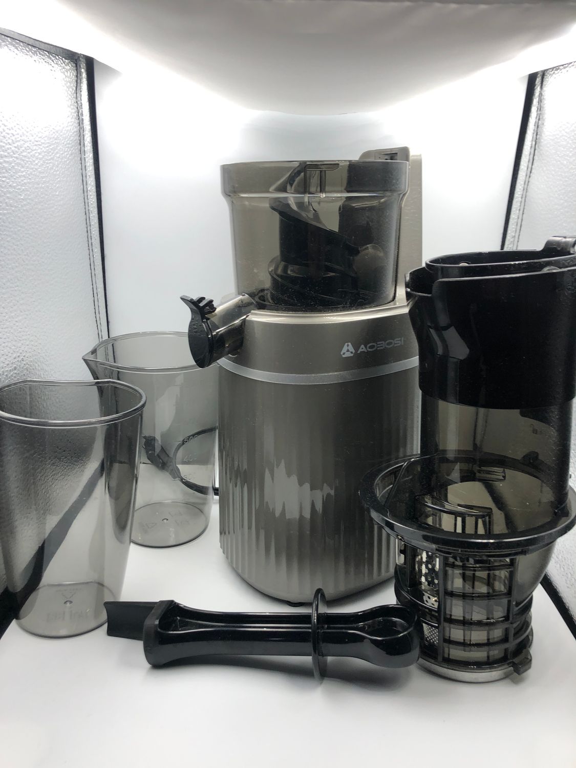 AOBOSI 200 W Wolnoobrotowa Wyciskarka z funkcją odwracania i dwoma filtrami