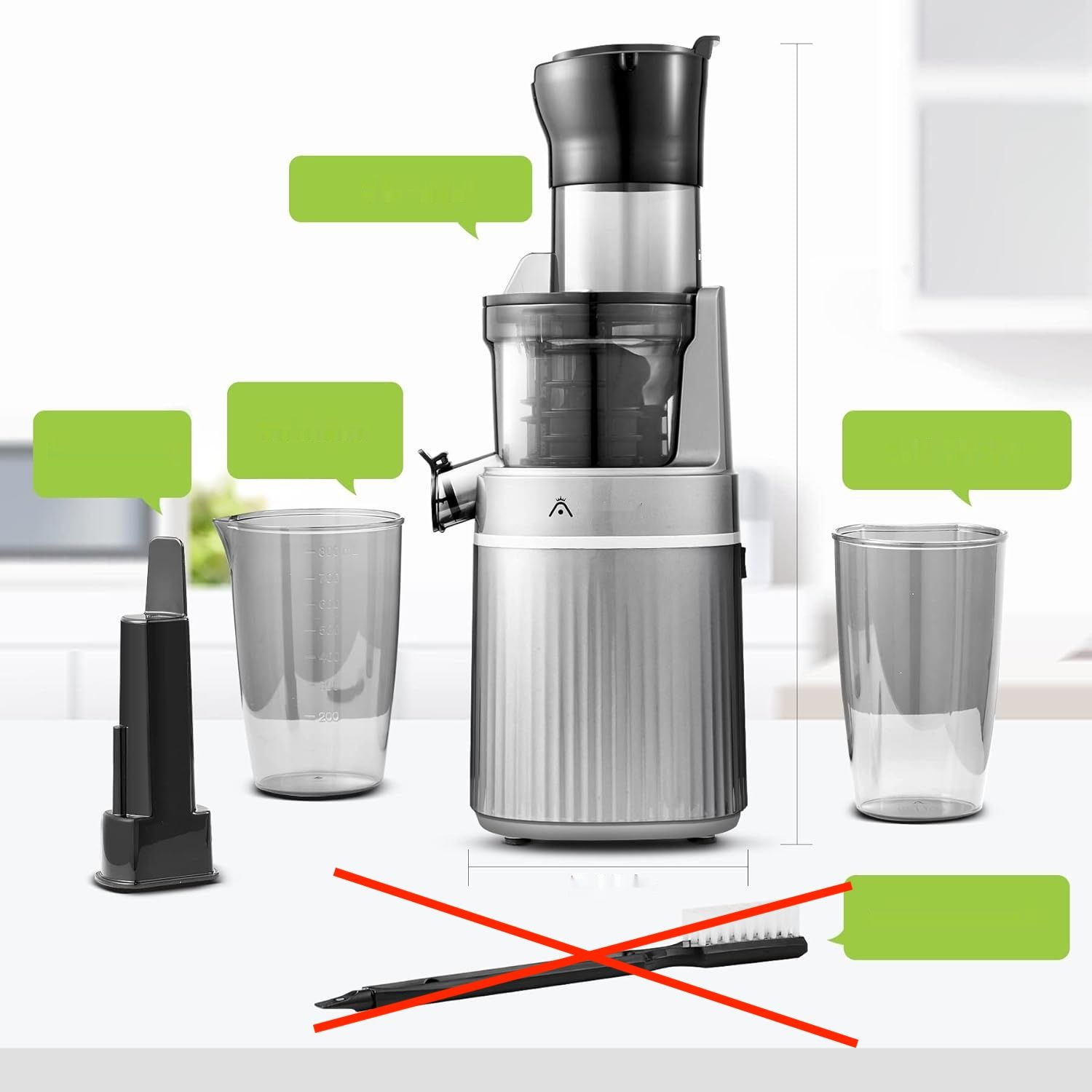 AOBOSI 200 W Wolnoobrotowa Wyciskarka z funkcją odwracania i dwoma filtrami