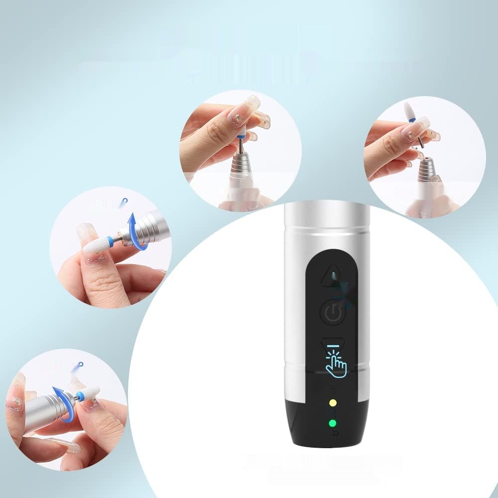 Frezy do paznokci żelowych TOUCHBeauty, elektryczny pilnik 12 w 1, bezprzewodowy.
