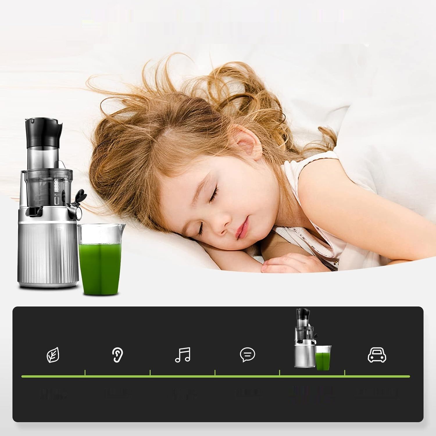 AOBOSI 200 W Wolnoobrotowa Wyciskarka z funkcją odwracania i dwoma filtrami