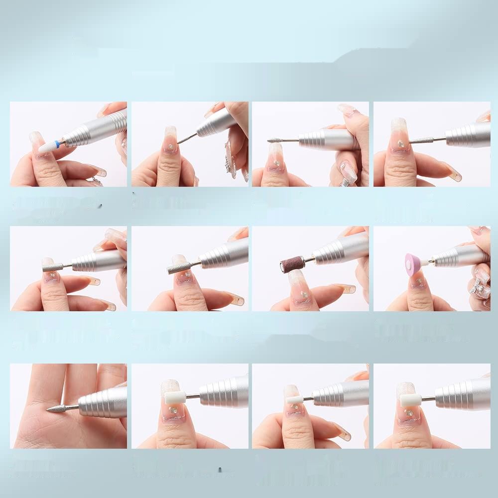 Frezy do paznokci żelowych TOUCHBeauty, elektryczny pilnik 12 w 1, bezprzewodowy.