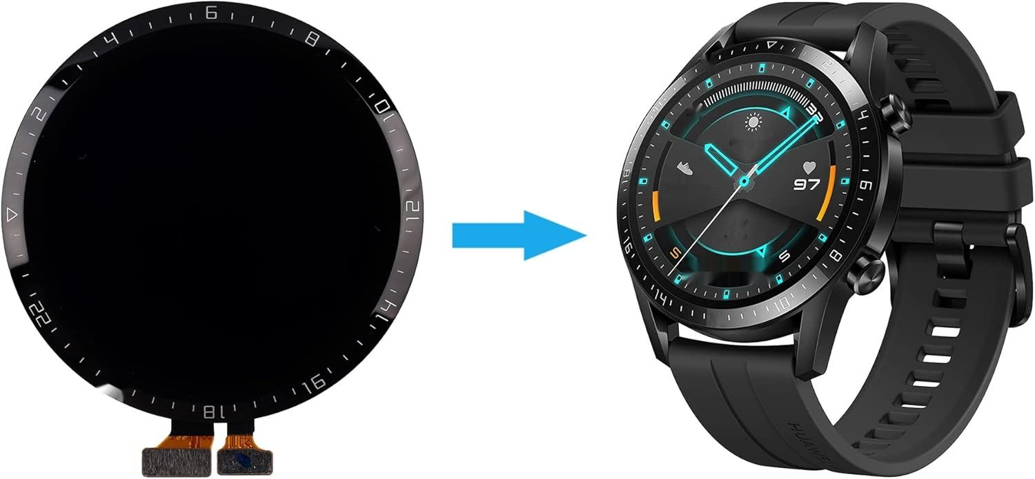 Duotipa Wyświetlacz Kompatybilny z Huawei Watch GT2 46 mm z Ekranem LCD.