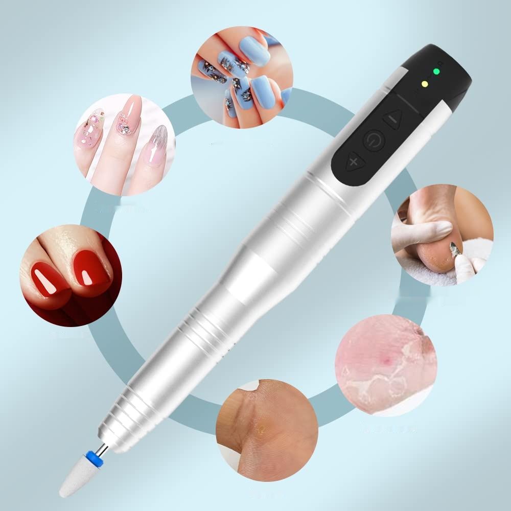 Frezy do paznokci żelowych TOUCHBeauty, elektryczny pilnik 12 w 1, bezprzewodowy.