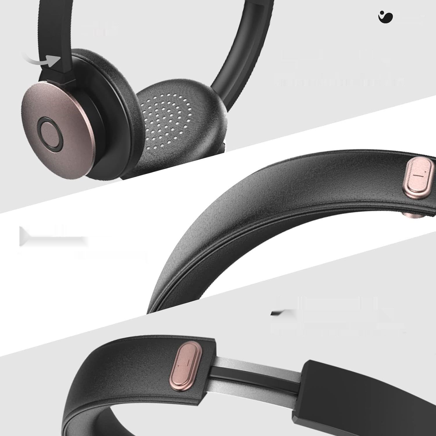 Earbay Zestaw Słuchawkowy Bluetooth z Mikrofonem, Redukcja Szumów, Różowe Złoto