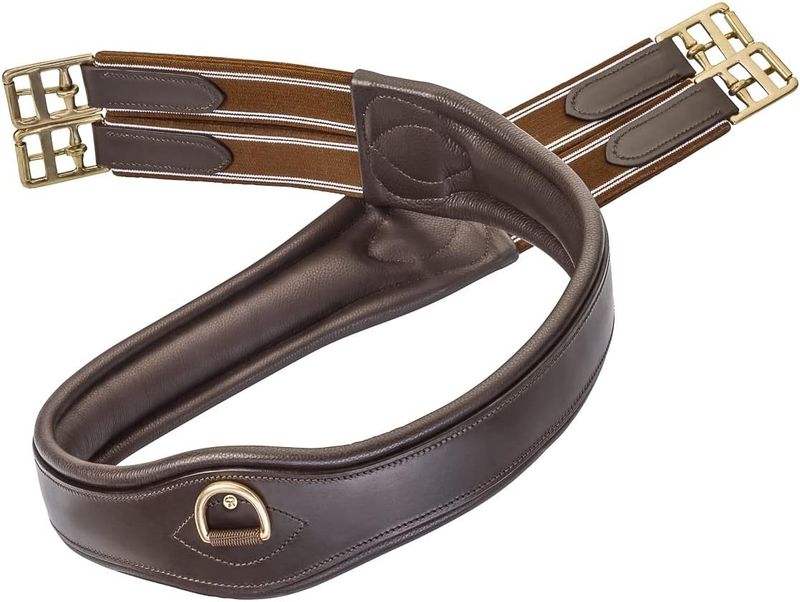 SUNRIDE Podsiodłowy Soho, skóra, anatomiczny, pierścień D, 125 cm, brązowy